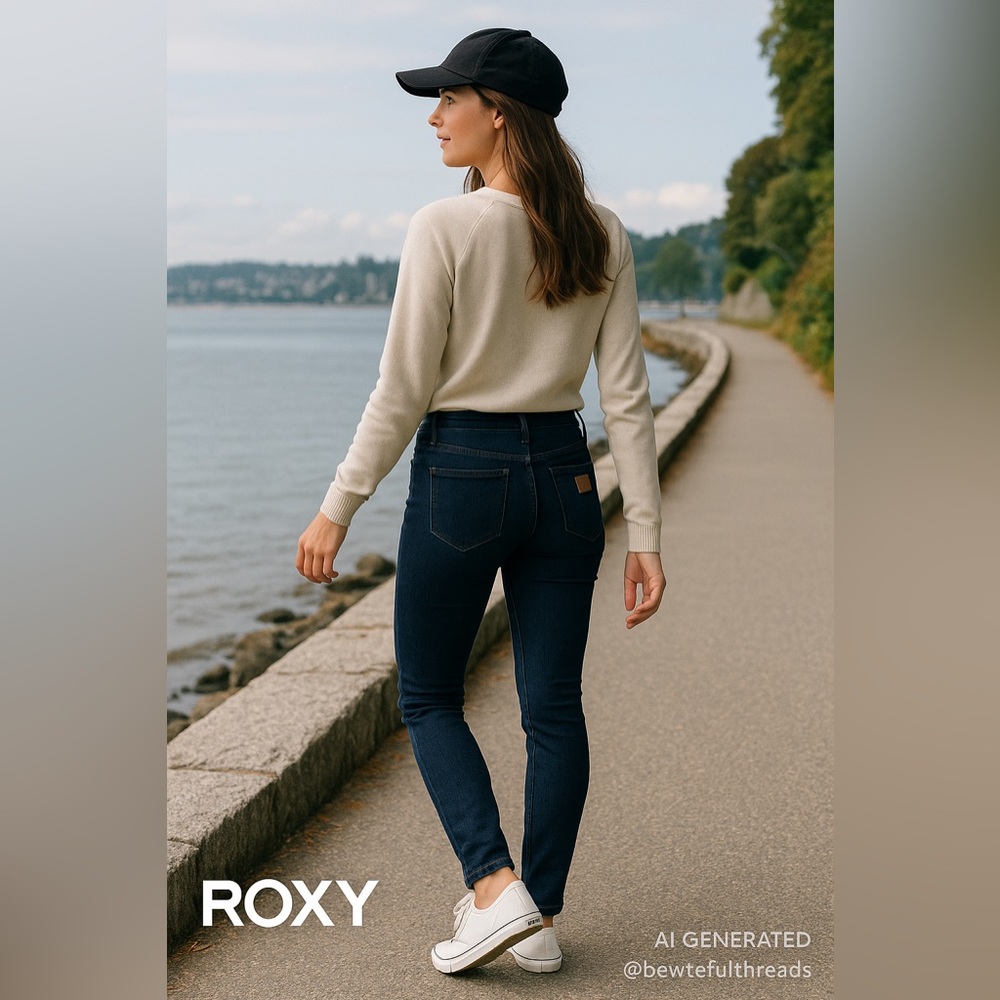 ROXY Dark Wash Skinny Jeans | Size 5/27 | Classic Dark Denim